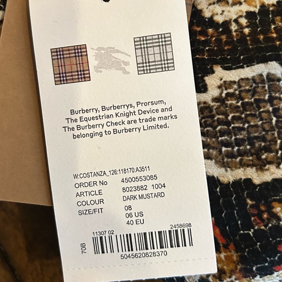 Burberry London Silk Animal Print Costanza Dress Size 6 NEW MSRP 2250.00 - Picture 7 of 16